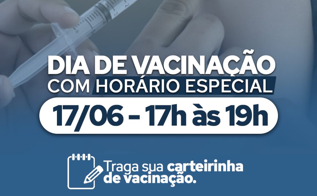 Horário Especial para Vacinação na UBS de Capitão no dia 17/06